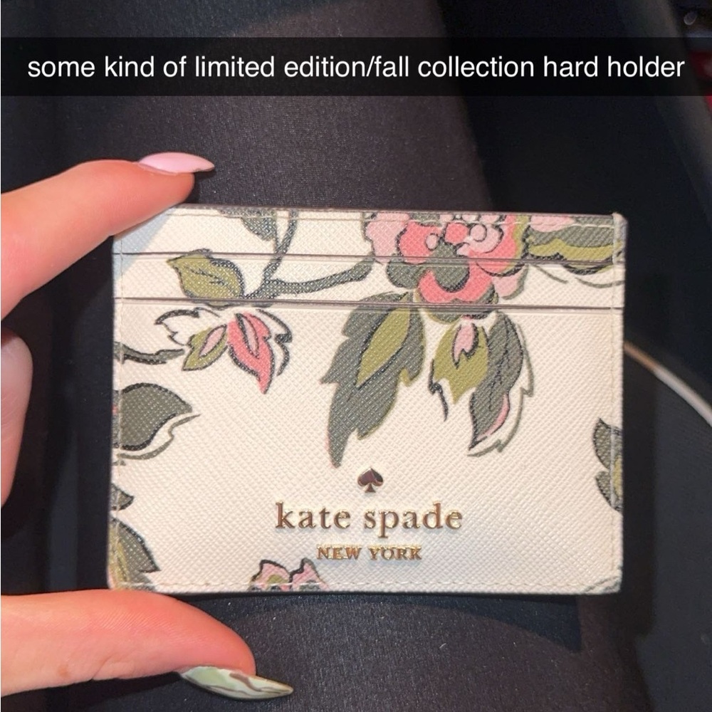 Kate Spade Floral Card Holder - White and Pink